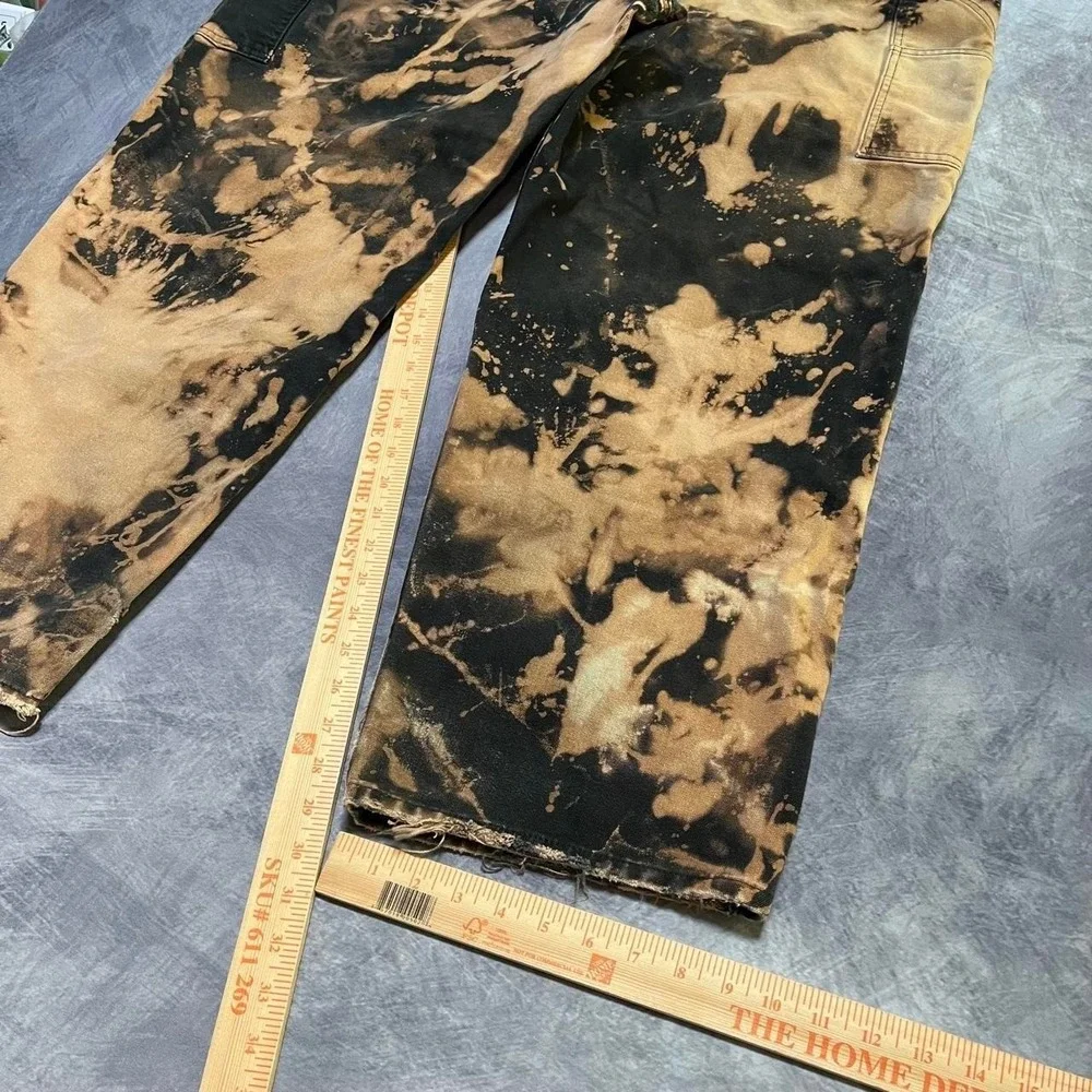 2000s Vintage Carhartt Baggy Bleached Double Knee Skate Workwear Carpenter Pants